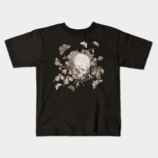 GOTHIC FLORAL SKULL Kids T-Shirt